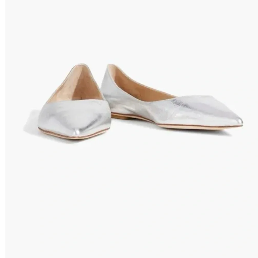 Perfect Holiday Shoe! 
Stuart Weitzman Emilia Silver Women's Flats - Picture 2 of 12